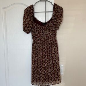 Trixxi Burgundy Floral Mini Dress